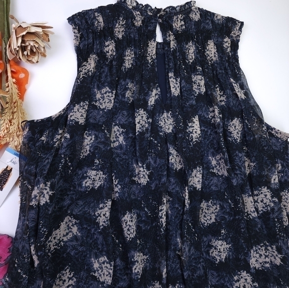 New Joie Blue Beige Patterned Dress Size L - Picture 12 of 15